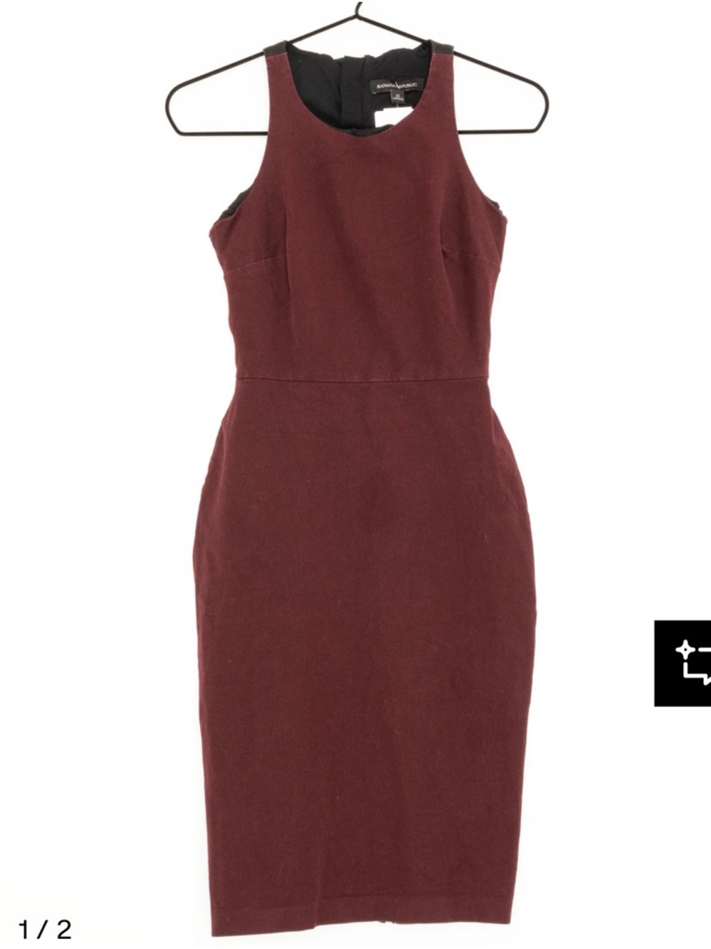 Banana Republic Burgundy Sleeveless Midi Sheath Dress